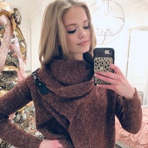 Asymmetrical sweater jacket